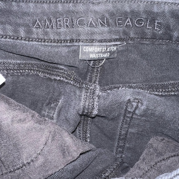 American Eagle Outfitters Distressed Black Straight Leg Jeans - Picture 2 of 6